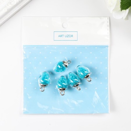 Suspension decorative for creativity glass "drop" glows in the dark 1.9x1.4cm set of 5 pcs-2