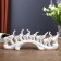 Souvenir Ceramics "Seven Elephants on the Wave" White 13x33.7x7.5 cm