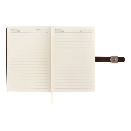 Organizer on the rings of A6+, 80 sheets, leatherette, with a stream, a line, with a handle, in a gift box, brown-7