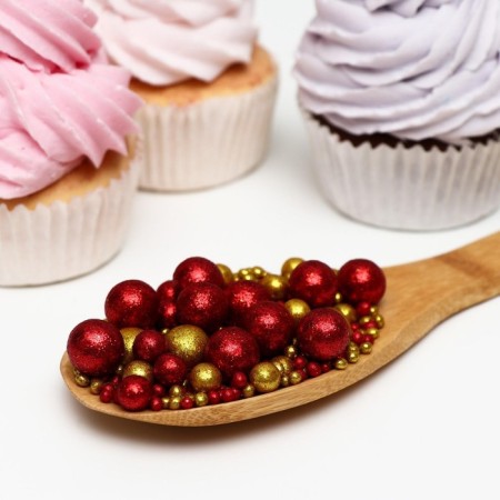 Sprinking confectionery with glitter "Brill": gold, red, 1.5 kg-1