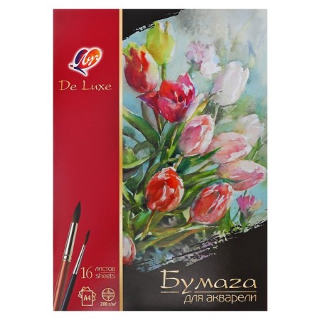 A4 pastel paper, 16 sheets De Luxe, 200 g/m2, in folder