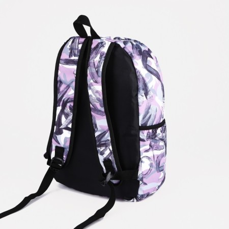 School backpack from textiles on lightning, 3 pockets, lilac color-3