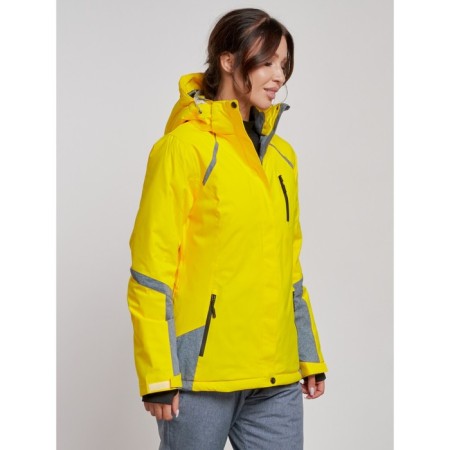 Ski jacket female winter, size 48, yellow color-2