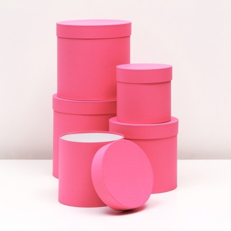 A set of round boxes 5B1 "Paints", Pink, 25 x 25 x 25 - 19 x 19 x 19 cm-1