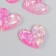 Decor for creativity Plastic "Hearts with glitter" pink 2.8x2.4 cm