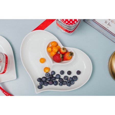 Ceramic dish with sauce "Heart", 28 × 22 × 4 cm, white color-5