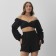 Croup-top with long sleeves MIST, col. Black, rr l