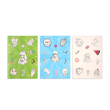 A set of stickers-paint "anime" mermaid, 3 sheets, a5