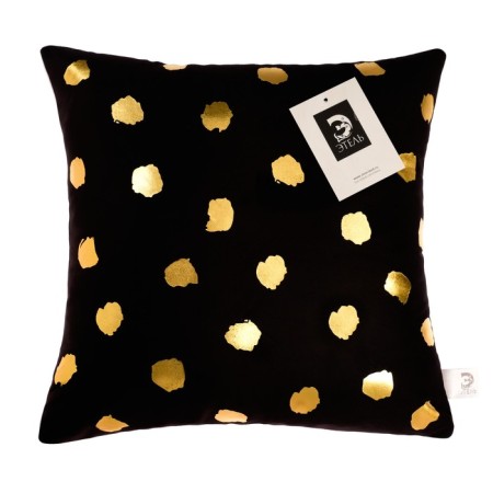 Decorative Ethel Pillow "Black Polka", 40x40 cm, velor, 100% p/e-4