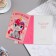 Birthday card!" unicorn, pink background