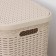 Besnaya basket with a rattan lid, 40 l, 37 × 29.5 × 48 cm, Latte color