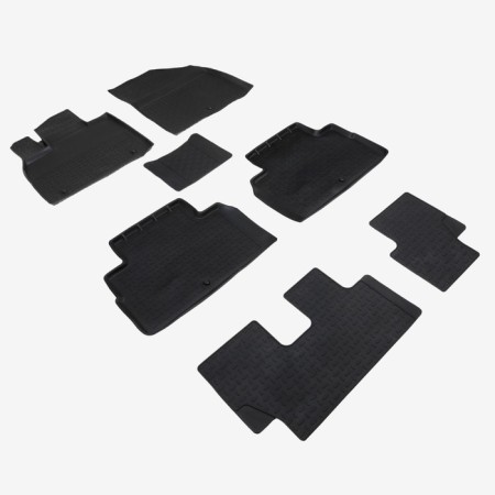 Rubber rugs with high side for Hyundai Palisade I, 2018-N.V.