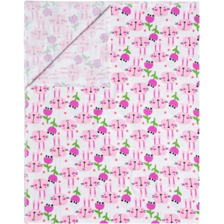 Diaper pink bunny 102x120cm, culinary 130g/m, 100% cotton-1
