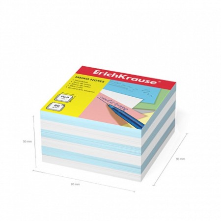 Block of paper for Erichkrause, 9 x 9 x 5 cm, density 80 g/m2, luxury, white/blue-2