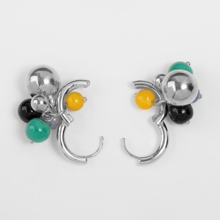 Earrings with the removable element "Transformer" a handful, colored in silver-2