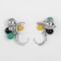 Earrings with the removable element "Transformer" a handful, colored in silver