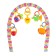 Soft game is soft on the crib, stroller "chicken", 43-63 cm, rattles, 5 toys, crush me