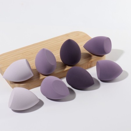 Makeup sponge, set - 8 pcs, increase when getting wet, purple color-8