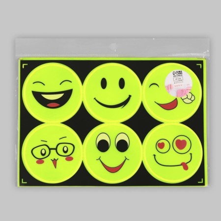 Reflective stickers "smiles", d = 6.5 cm, 6 pcs on the sheet, the color of the light-4