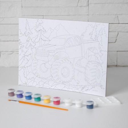 Picture on numbers for children "Jeep", 20 x 28.5 cm-2