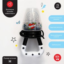 Nibbler for feeding, with silicone mesh Rock Baby, black color+white