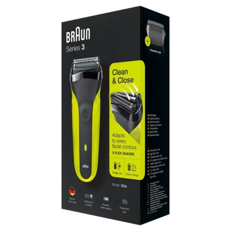 Electric blower Braun 300S, Type 5408, grid, dry shave, 3 heads, batteries/220 V, green-8