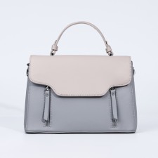 Magnet bag bag, external pocket, long belt, gray-blue color