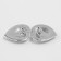 Earrings Metal "Heart" sheet, color silver
