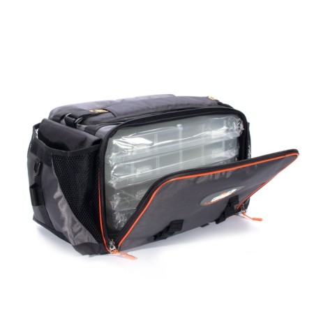 Bag fishing ranshot Lure Bag XL, 40x28x24 cm, color gray + 5 boxes Luno 28-5