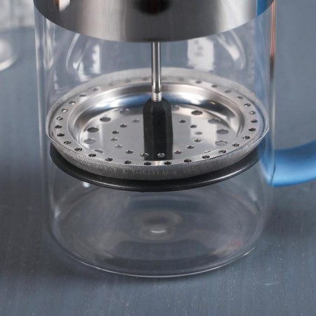 Teapot of a tender jacket - press "Garzon", 800 ml, glass, blue color-3