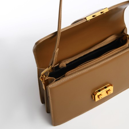 Female bag Textura, medium size, light brown color-8