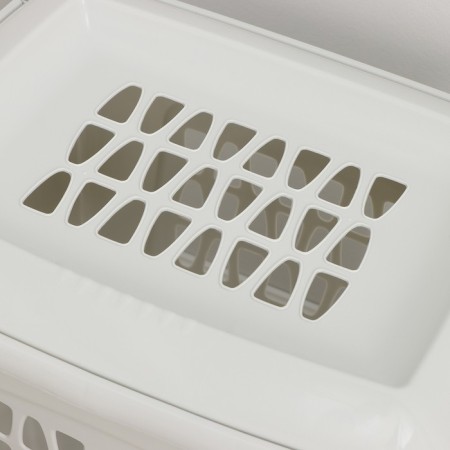Besnaya basket with a lid "Moletta", 60 l, 47.9 × 36.9 × 55 cm, color is light gray-4