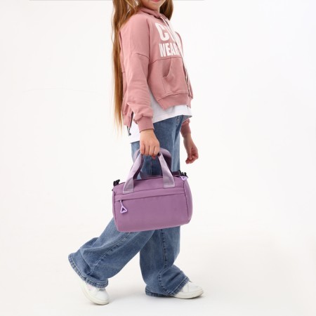 Sports bag with lightning, external pocket, lilac color-3