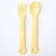 A set of children's dishes, 4 items: bowl, spoon, fork, chip with solid nose 200 ml, MIX color