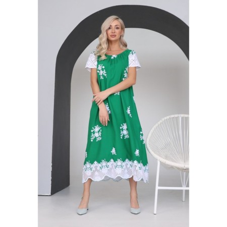 Women's dress, size 46, green color-5