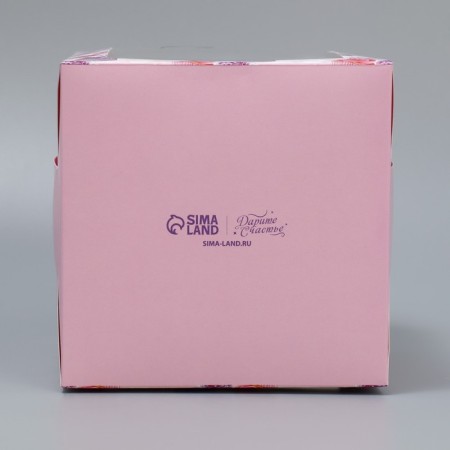 Box for small cake, confectionery packaging, Pattern, 15 x 15 x 18 cm-4