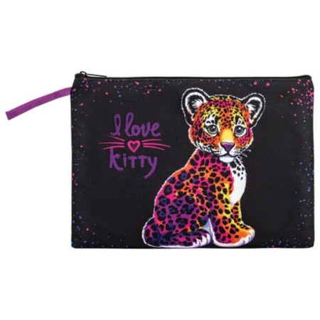Brauberg A4 notebook folder, 1 compartment, polyester, on a zipper, with a pen, "Leopard", 272170-1