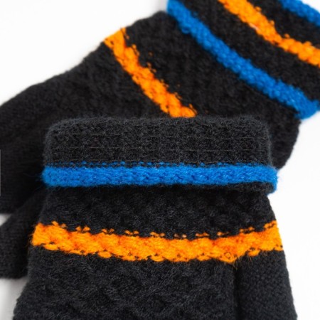 Baby gloves, black color, size 15 (7-8 years)-2