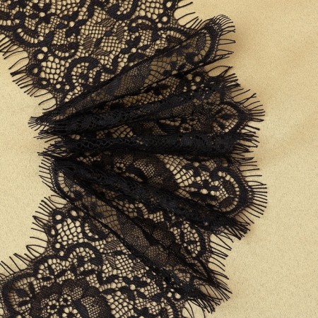 Lace cilia, 100 mm × 9 ± 0.5 m, in the bobin 3 pcs 3 m, black color-3