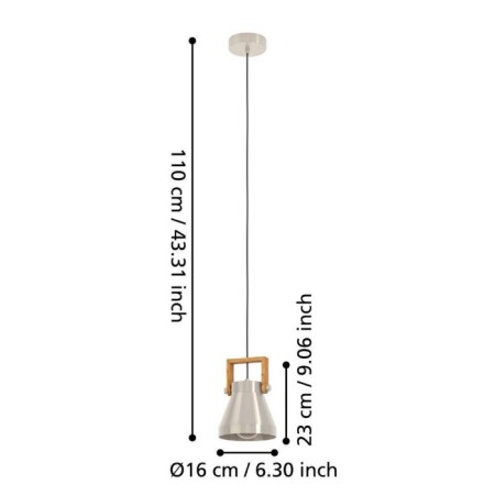CAWTON chandelier, 1x40W E27-6