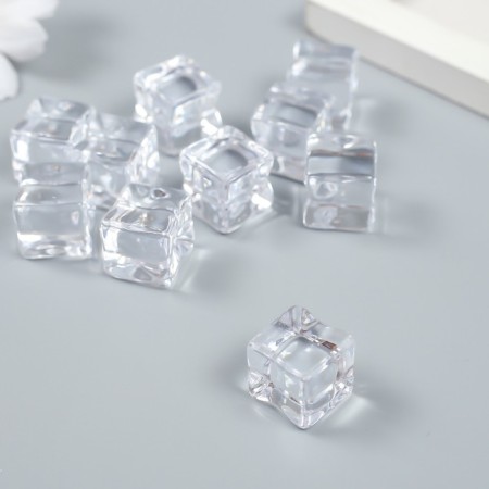 Decor for creativity plastic "Ice cubes" Transparent 1.5x1.5x1.5 cm