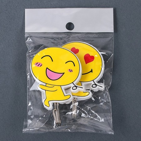 Hooks self -adhesive "running smiley", 2 pcs, drawing mix-6