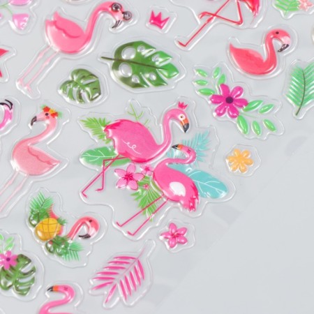 Plastic sticker volumetric "flamingo" 14.5x26 cm-1