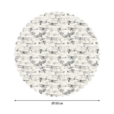 Tablecloth “drawings of aircraft”, round, Saten, d = 150 cm-1