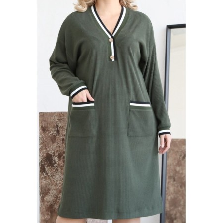 Women's dress, size 54, khaki color-4