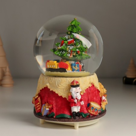 Souvenir Polystone Water Ball Light, Music, Snow Drigs "Christmas tree and Bear" 10.5x10.5x14 cm 1047343-1