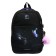 Youth backpack, 40 x 28 x 18 cm, ergonomic back, stavia "cat with a butterfly", black