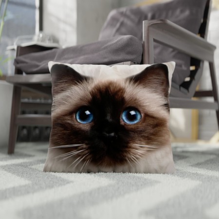 Decorative Ethel Pillow "Burmese cat" 40x40 cm, Gabardin, 100% p/e