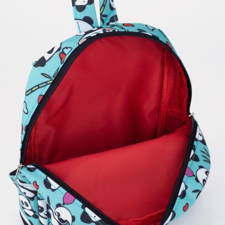 Baby backpack on a zipper, an external pocket, a reflective strip, the color of turquoise-3