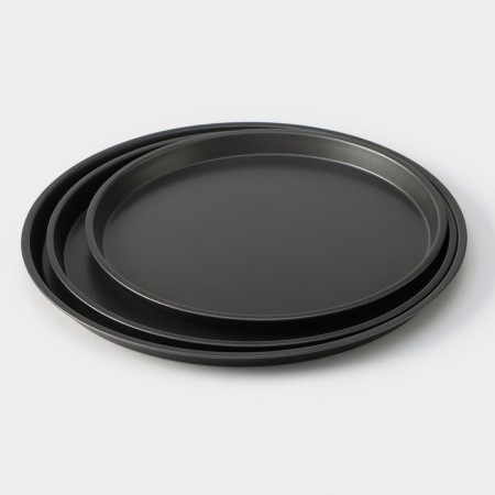 A set of forms for baking pizza “Jacqueline. Pizza ”, 3 subjects: D = 23.5/26/29.5 cm, anti -stick coating, black color-4